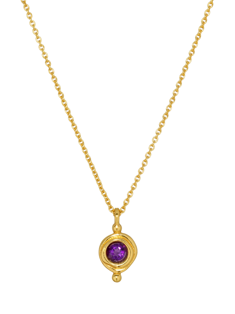 Ottoman Hands Garnet Birthstone Pendant Necklace 16 inch