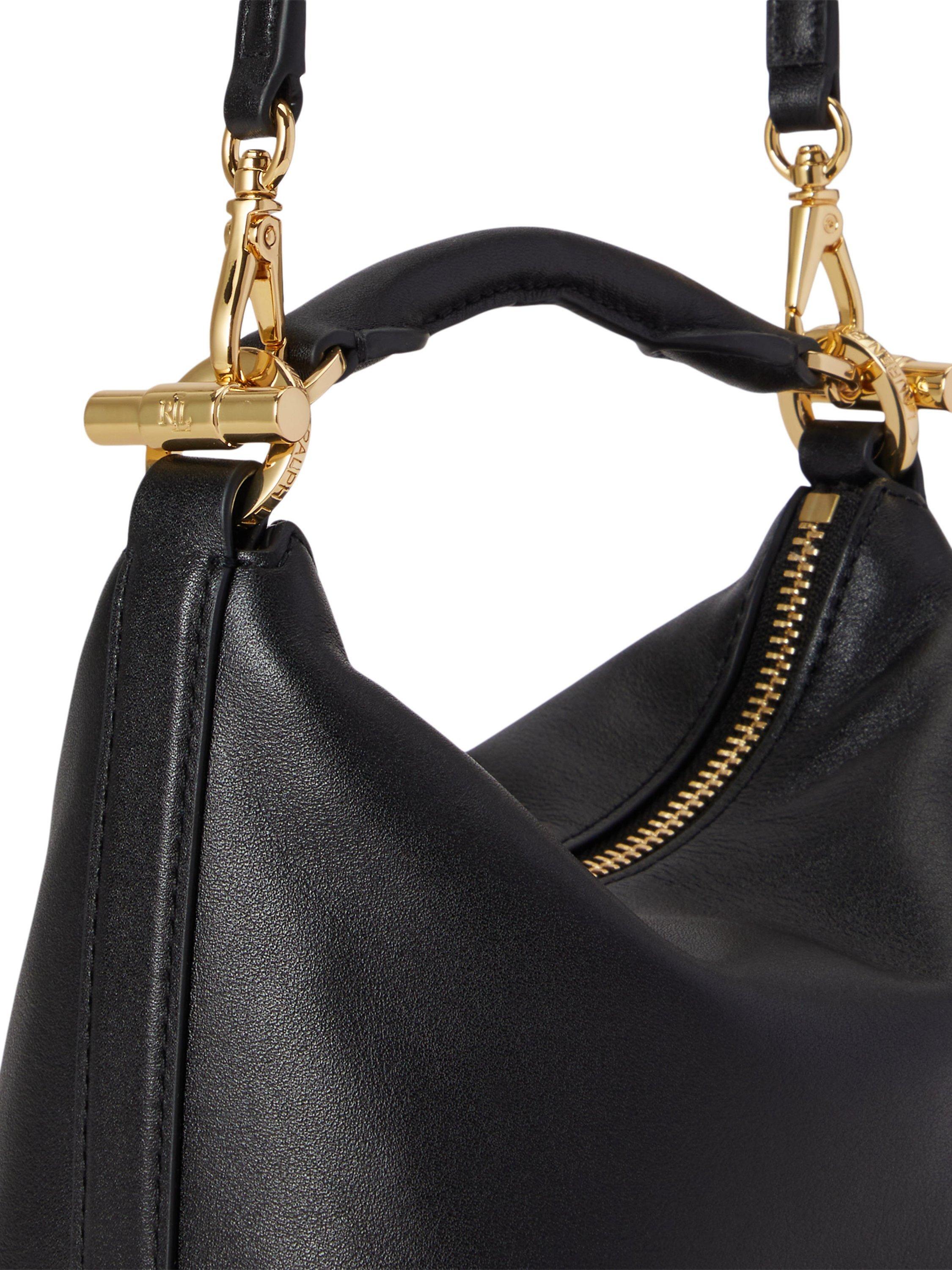 Lauren Ralph Lauren Blaike mini leather shoulder bag black (British brand)