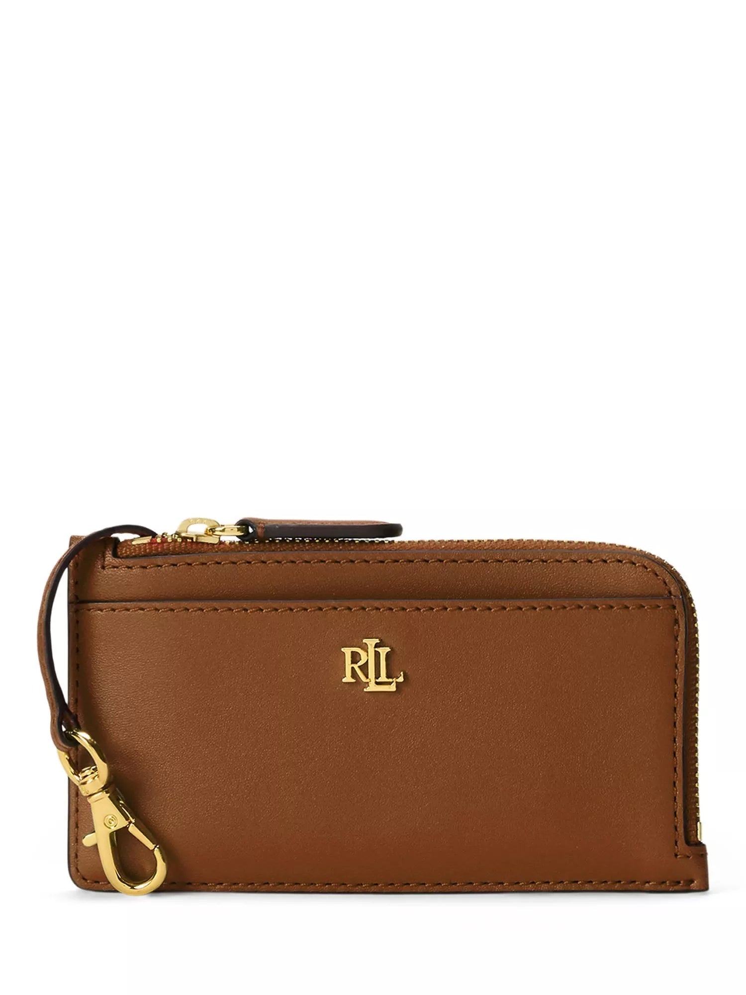 Ralph Lauren leather zip card holder in Lauren Tan, UK version