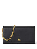 Lauren Ralph Lauren full-grain leather clutch bag with chain strap (British brand)