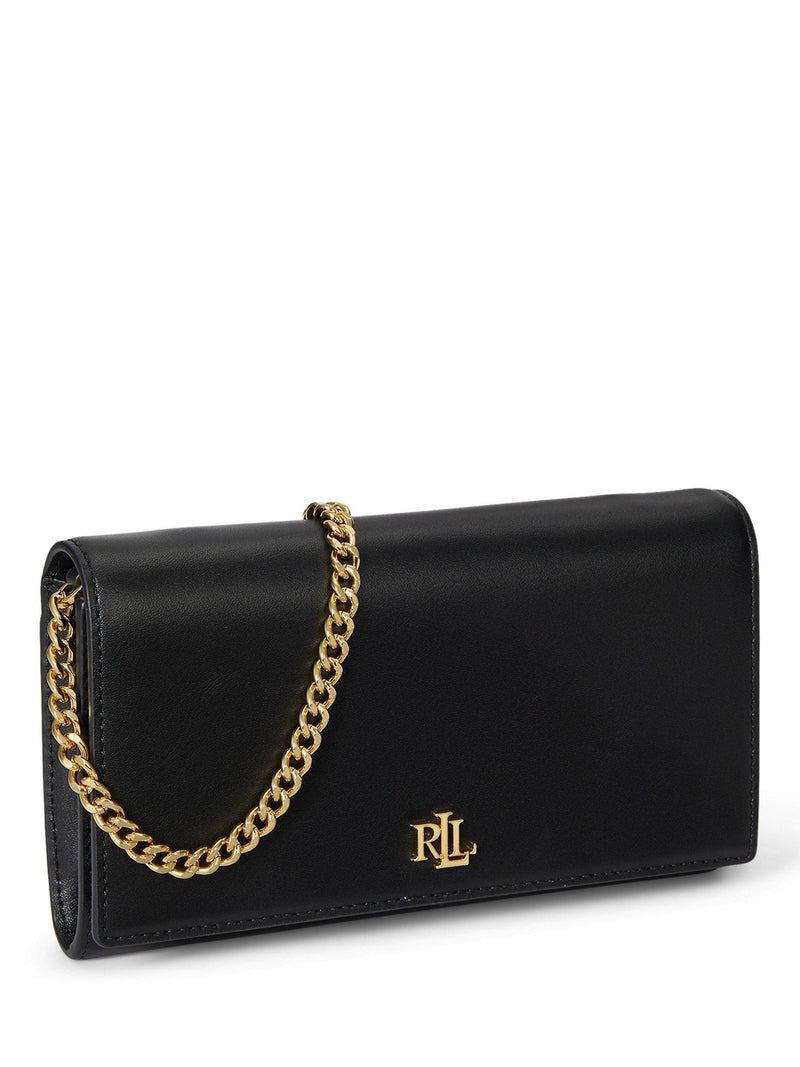 Lauren Ralph Lauren full-grain leather clutch bag with chain strap (British brand)