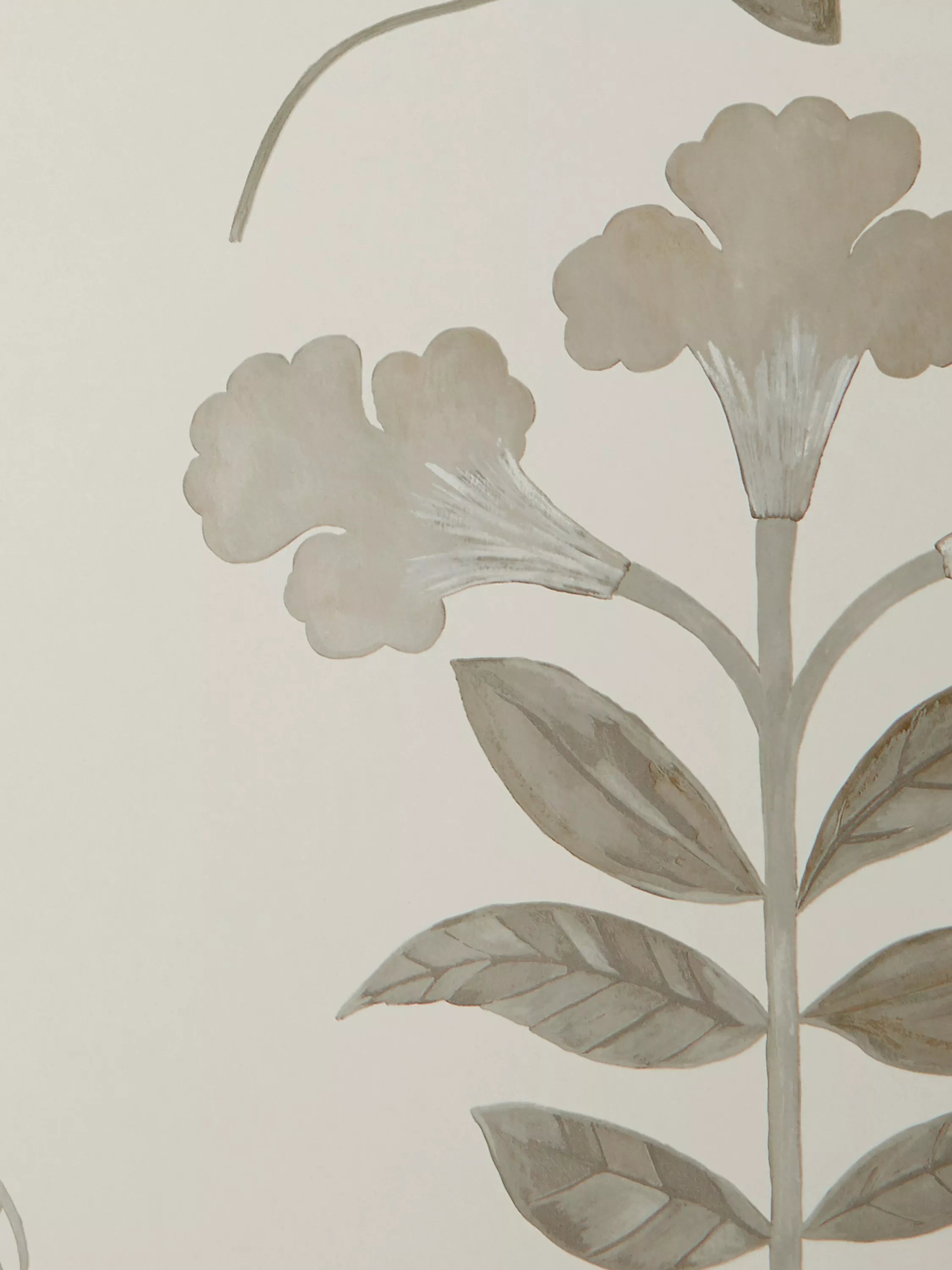 Liberty London Botanical Stripe Wallpaper, Pewter White
