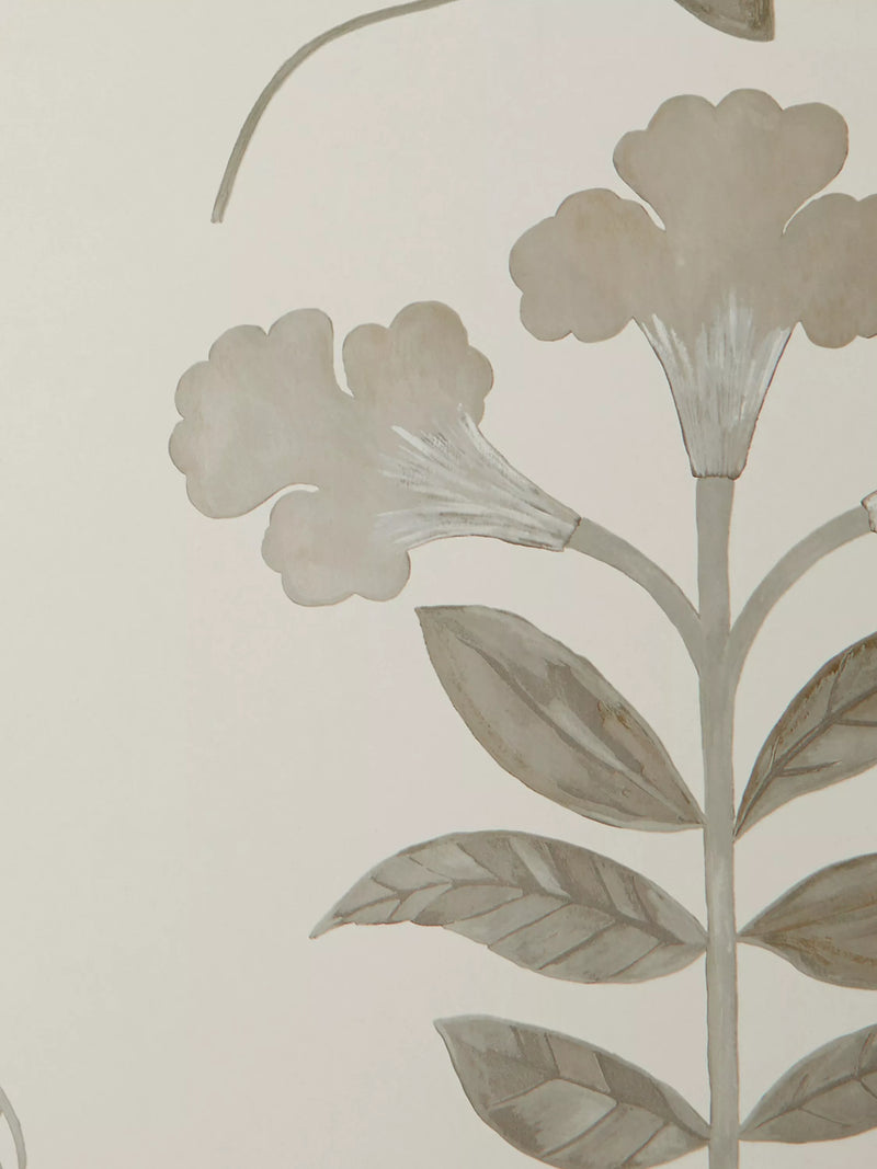 Liberty London Botanical Stripe Wallpaper, Pewter White