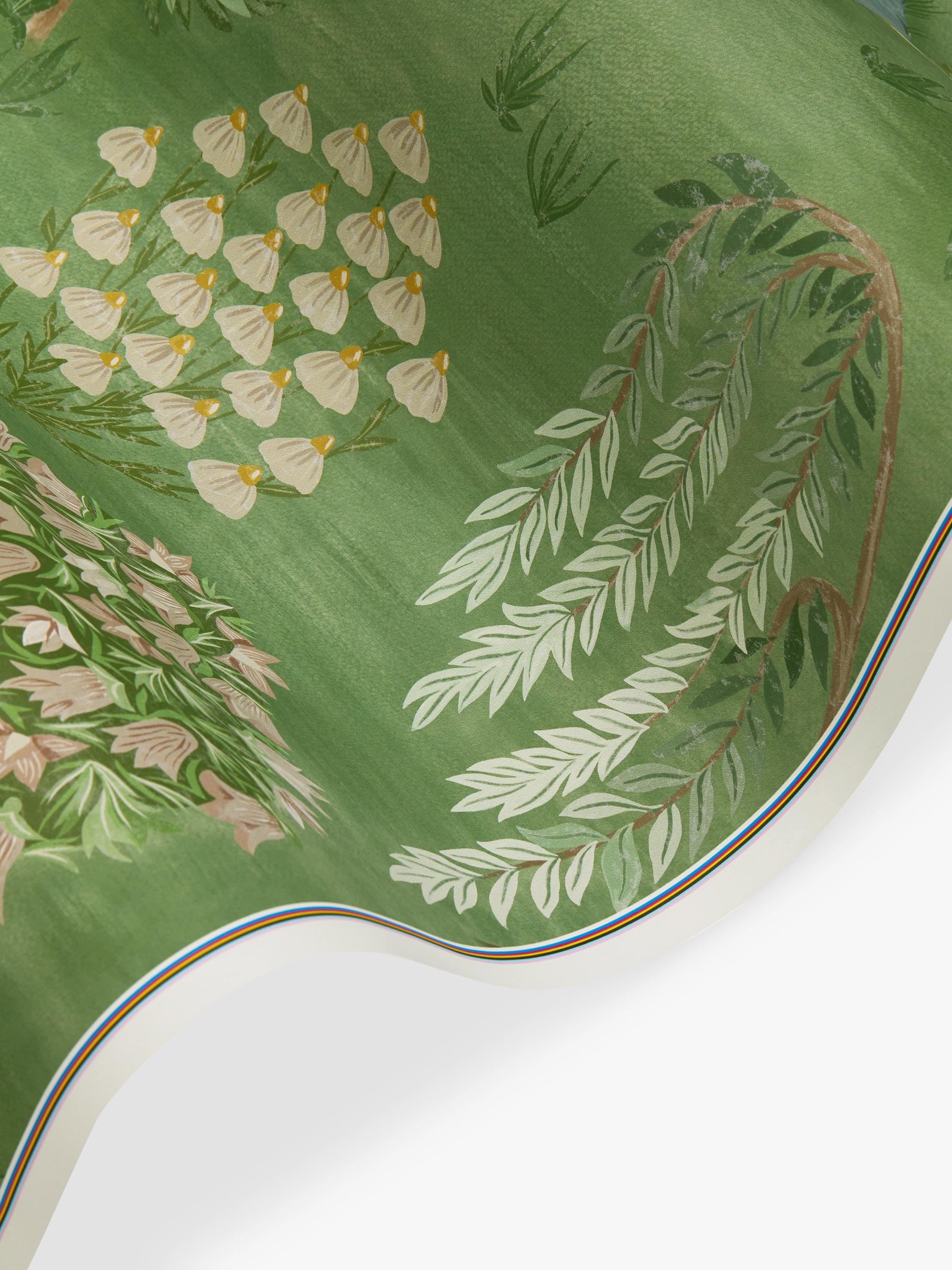 Liberty London Enchanted Wood hand-painted wallpaper pattern, imported from the UK
