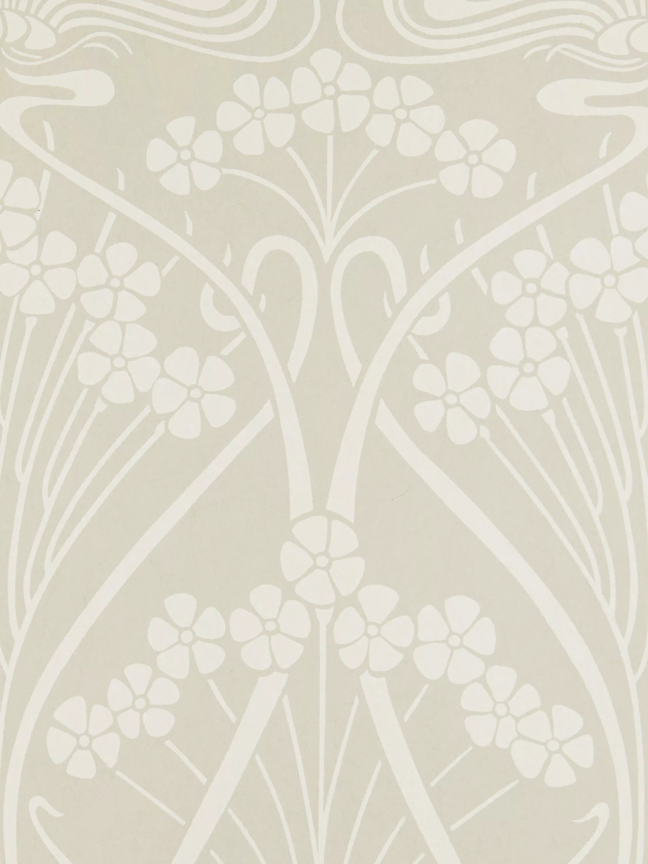 Liberty London Ianthe Mono Wallpaper, Pewter White
