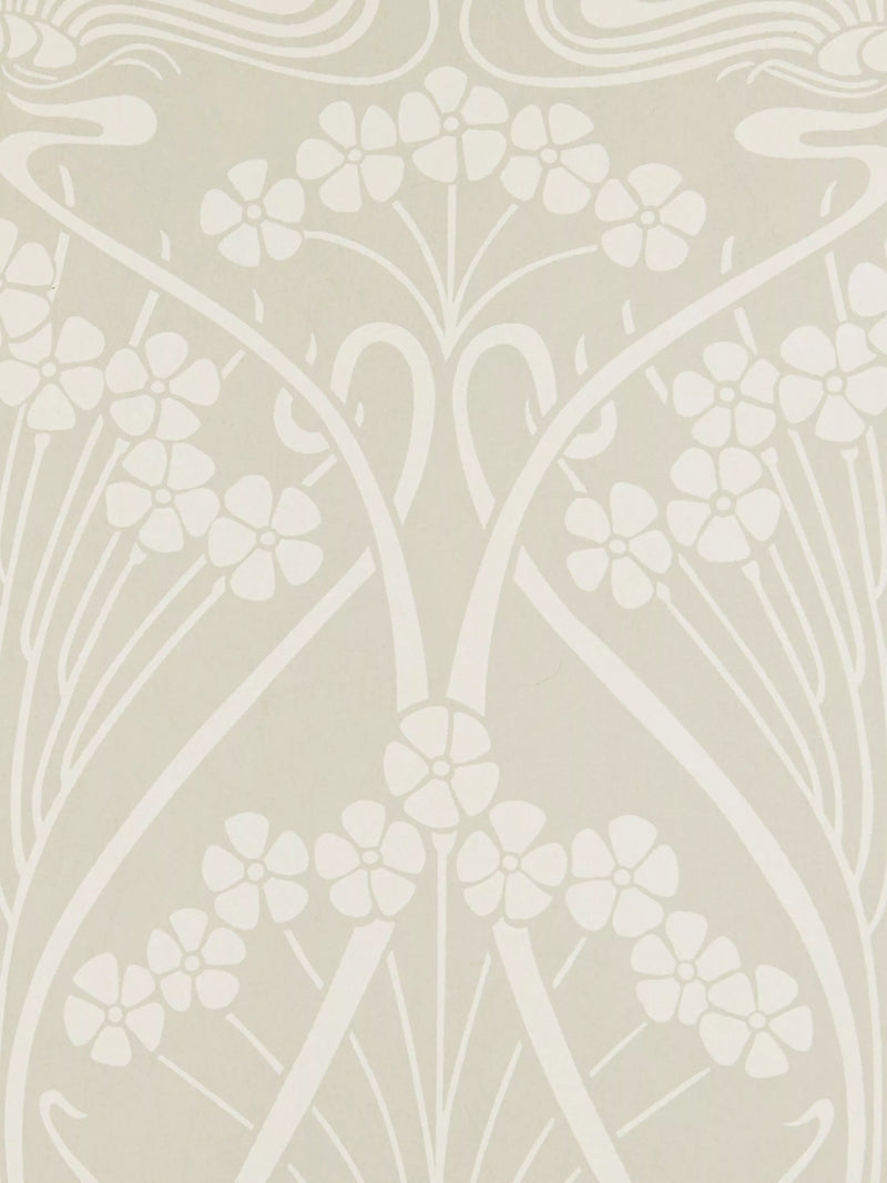 Liberty London Ianthe Mono Wallpaper, Pewter White