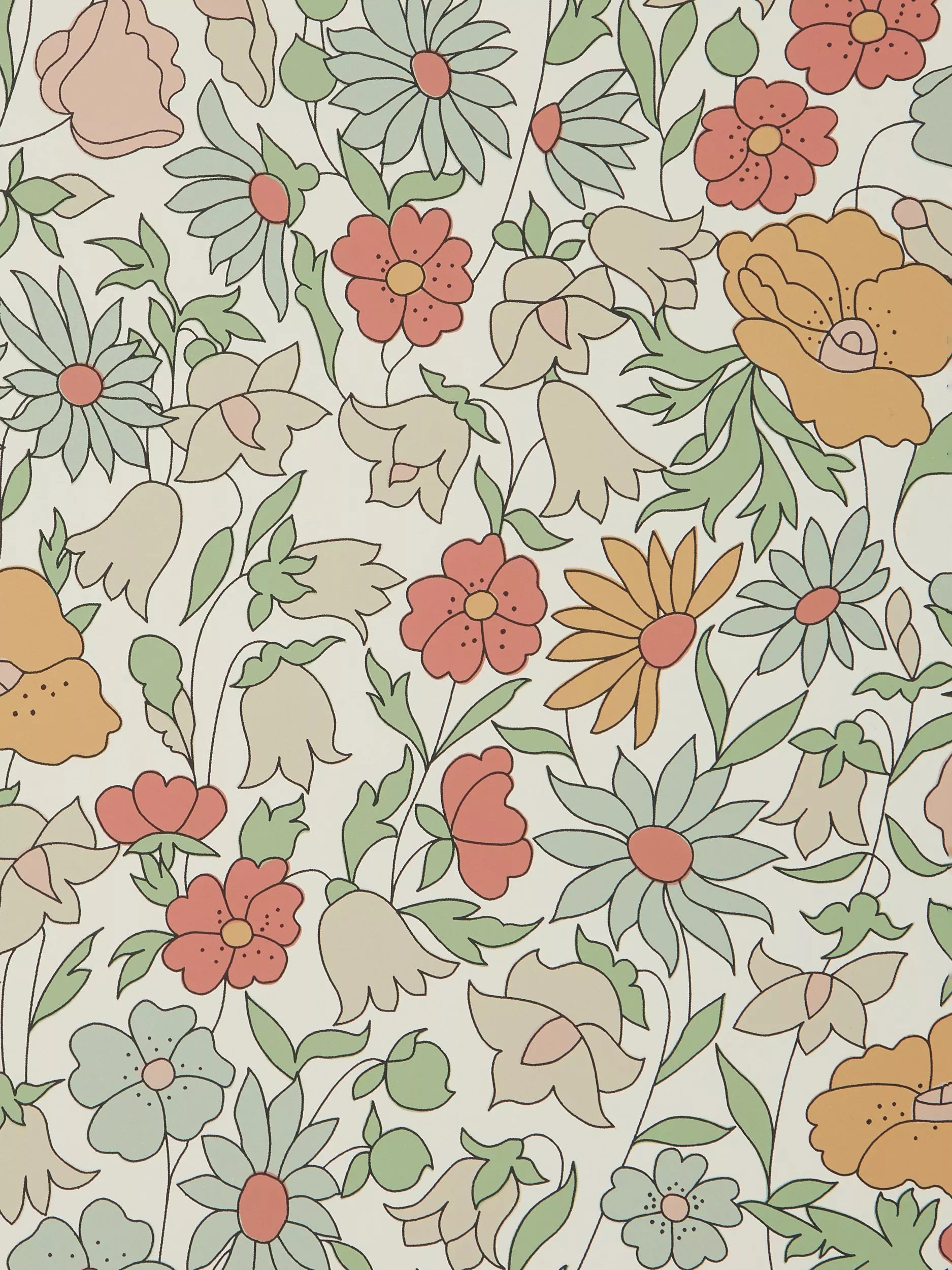 Liberty London Poppy Meadow Floral Wallpaper - 68.5 cm x 10.05 m