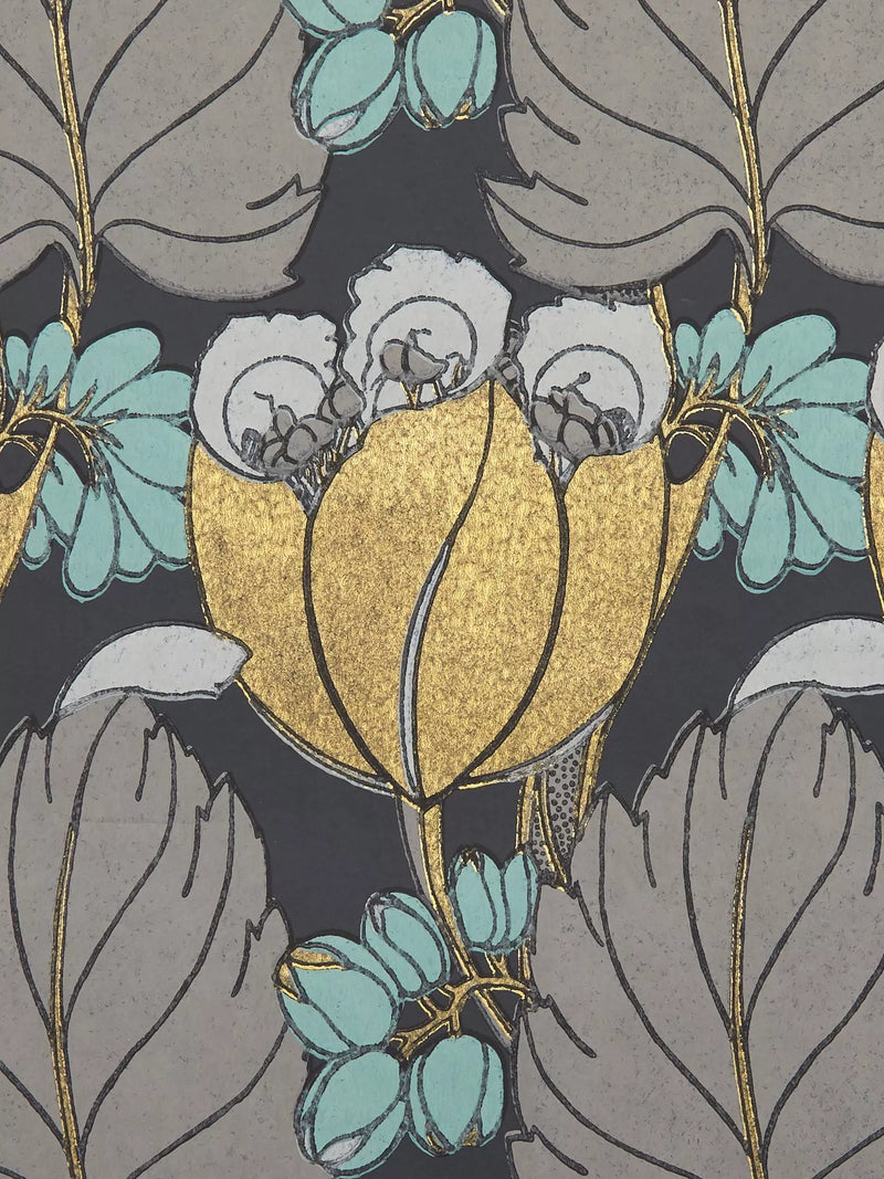Liberty London Regency Tulip Wallpaper, Pewter