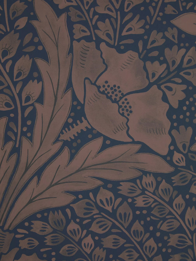 Liberty London Tudor Poppy Wallpaper, Ink