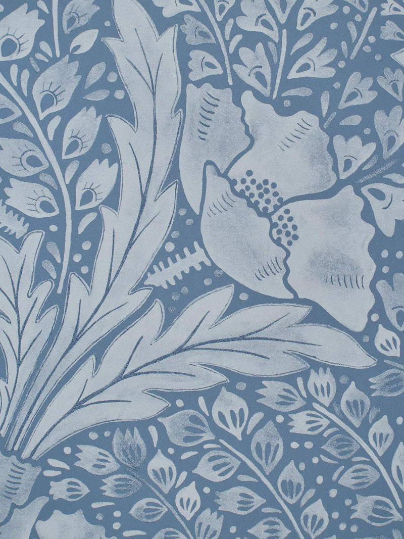 Liberty London Tudor Poppy Wallpaper, Lapis