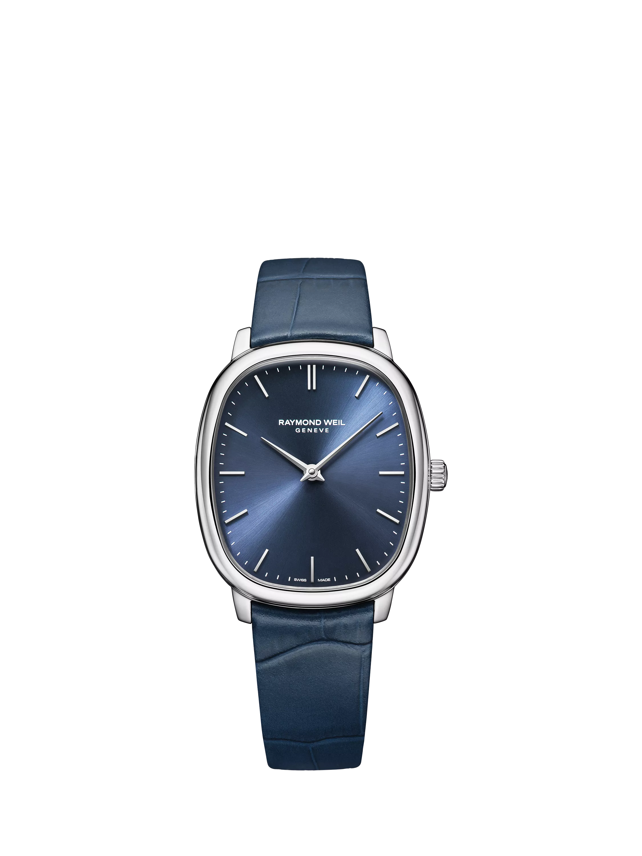 Raymond Weil Toccata Heritage mechanical watch blue dial leather strap, imported from the UK
