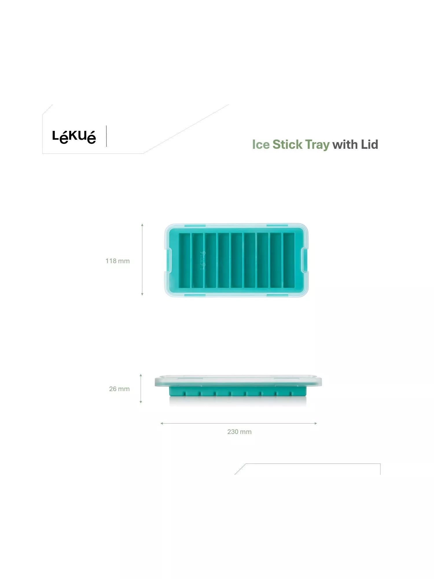 Lékué ice cube stick tray turquoise 9 cube (British brand)