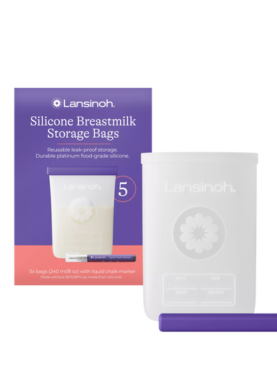 John Lewis Lansinoh Silicone Reusable Breastmilk Storage Bags 240ml Pack of 5- Buy online at McGrocer
