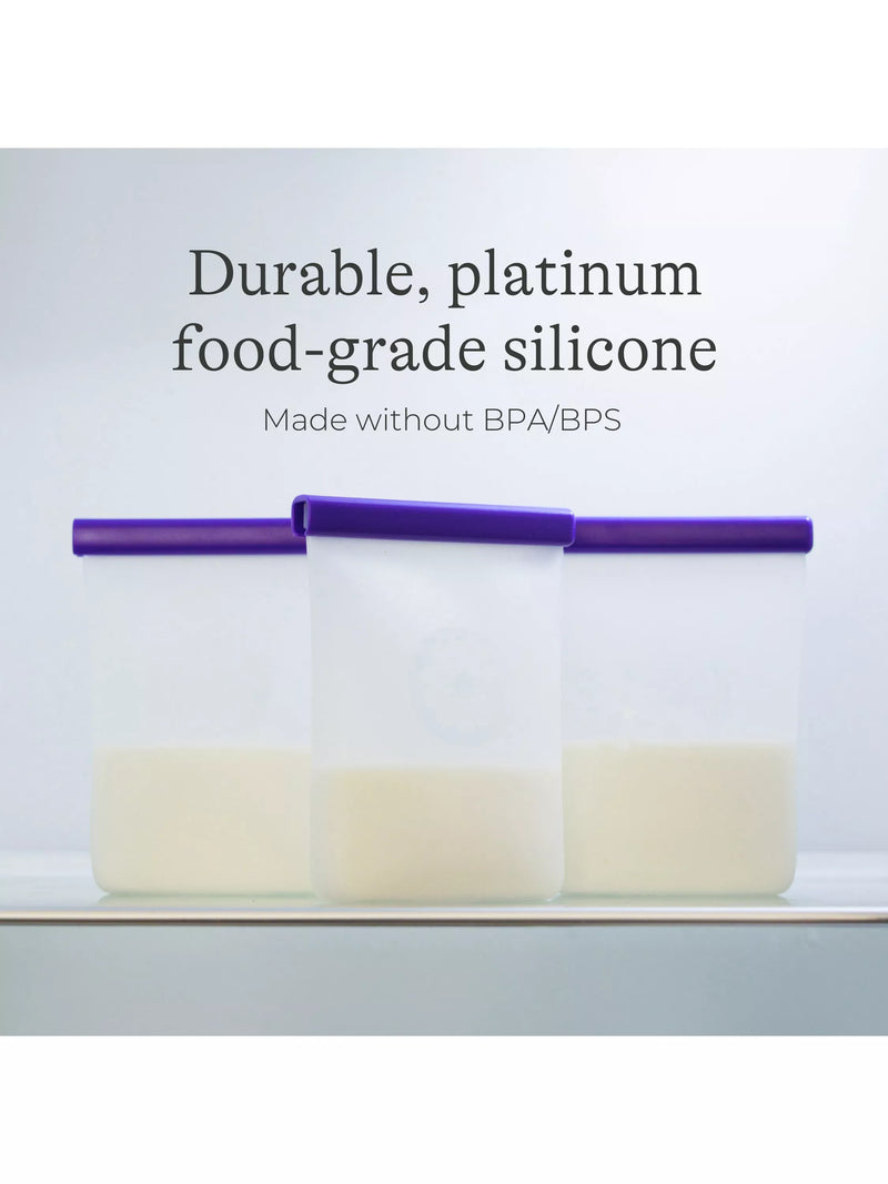 Lansinoh reusable silicone breastmilk bags 240ml pack of 5 (British brand)