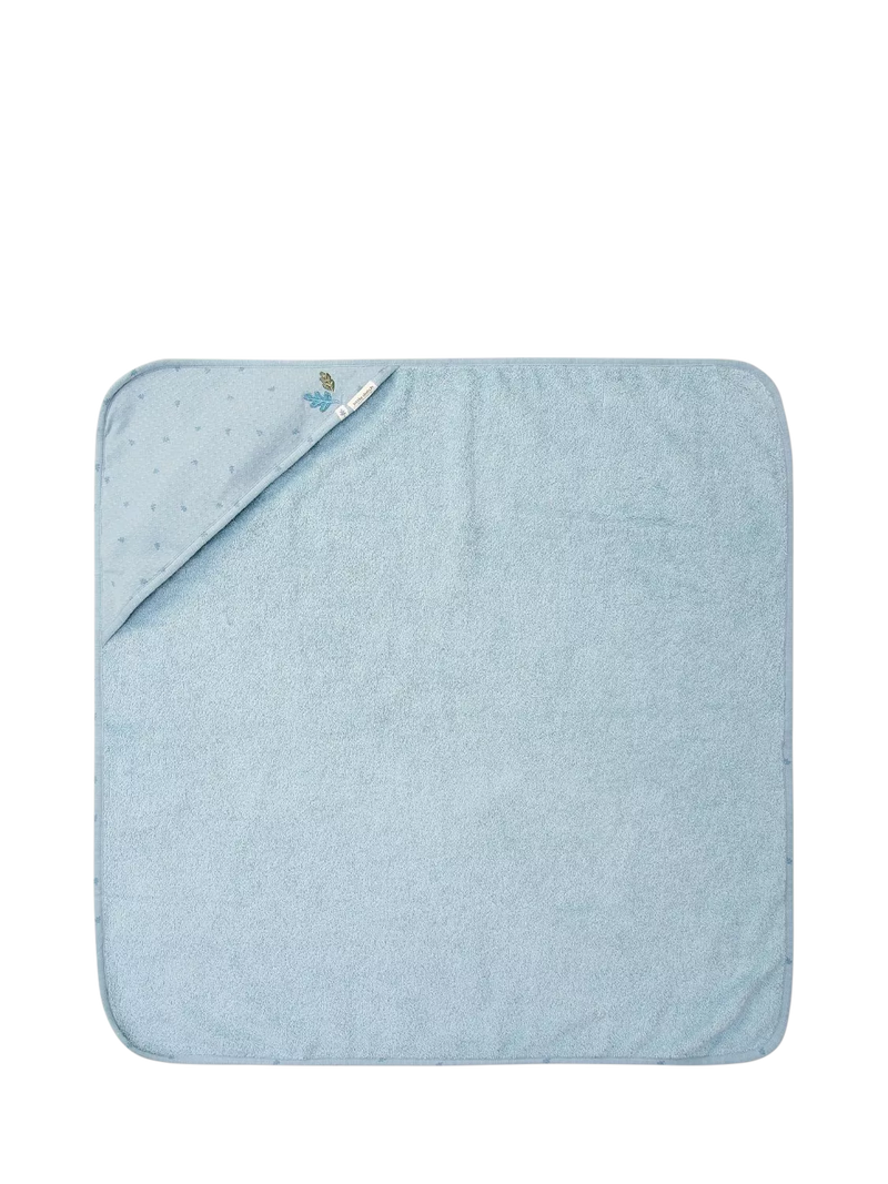 Little Dutch blue hooded towel 75x75cm, imported from the UK