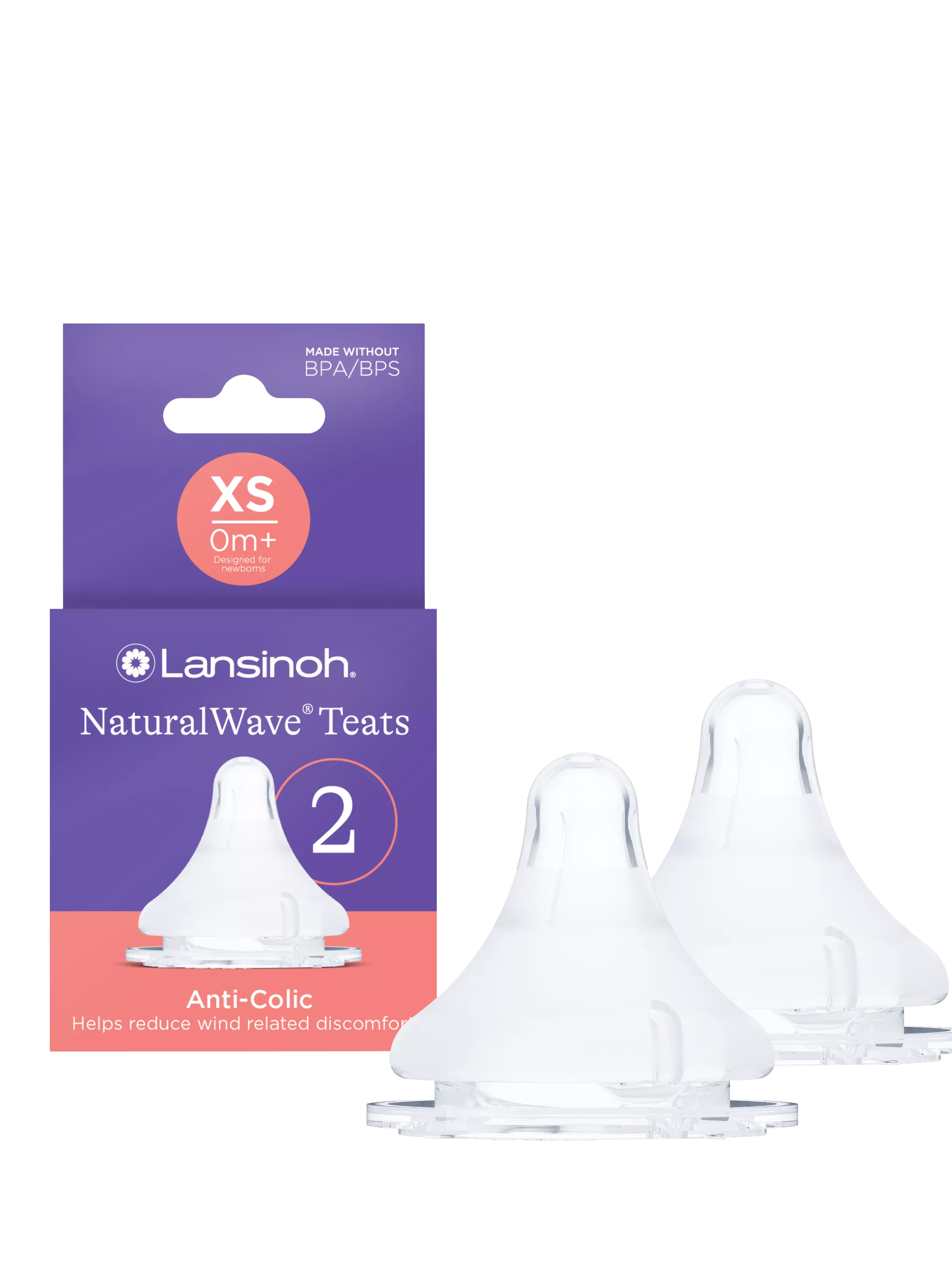 Lansinoh NaturalWave XS teats pack of 2, imported from the UK