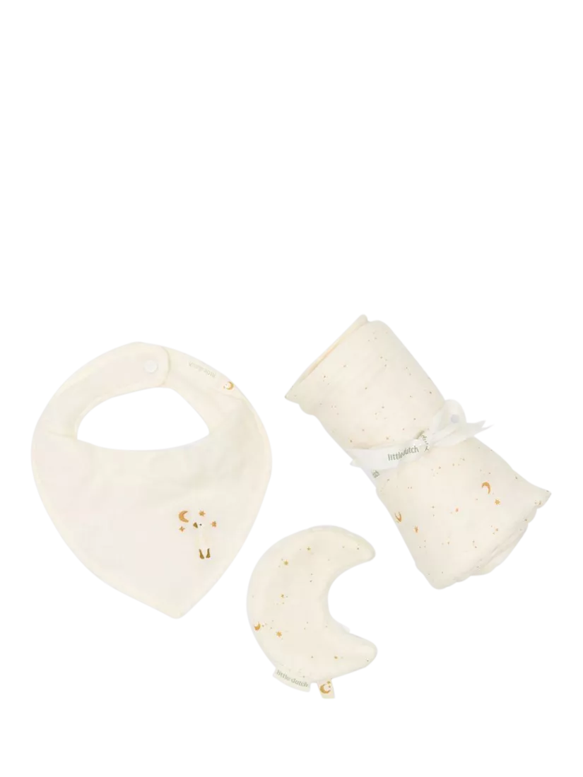 Little Dutch bib set Moonstar 3-piece organic cotton, imported from the UK