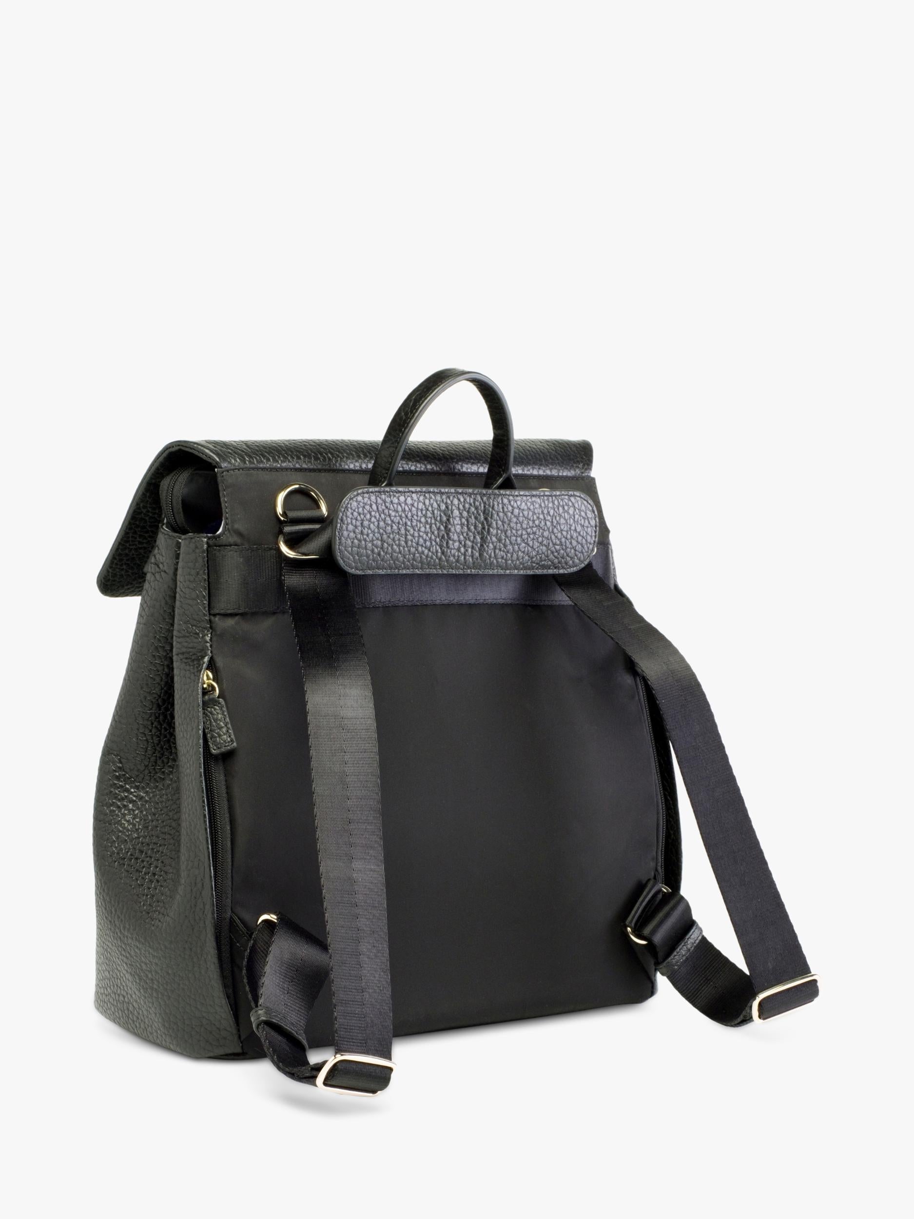 Storksak St James leather changing bag black, imported from the UK
