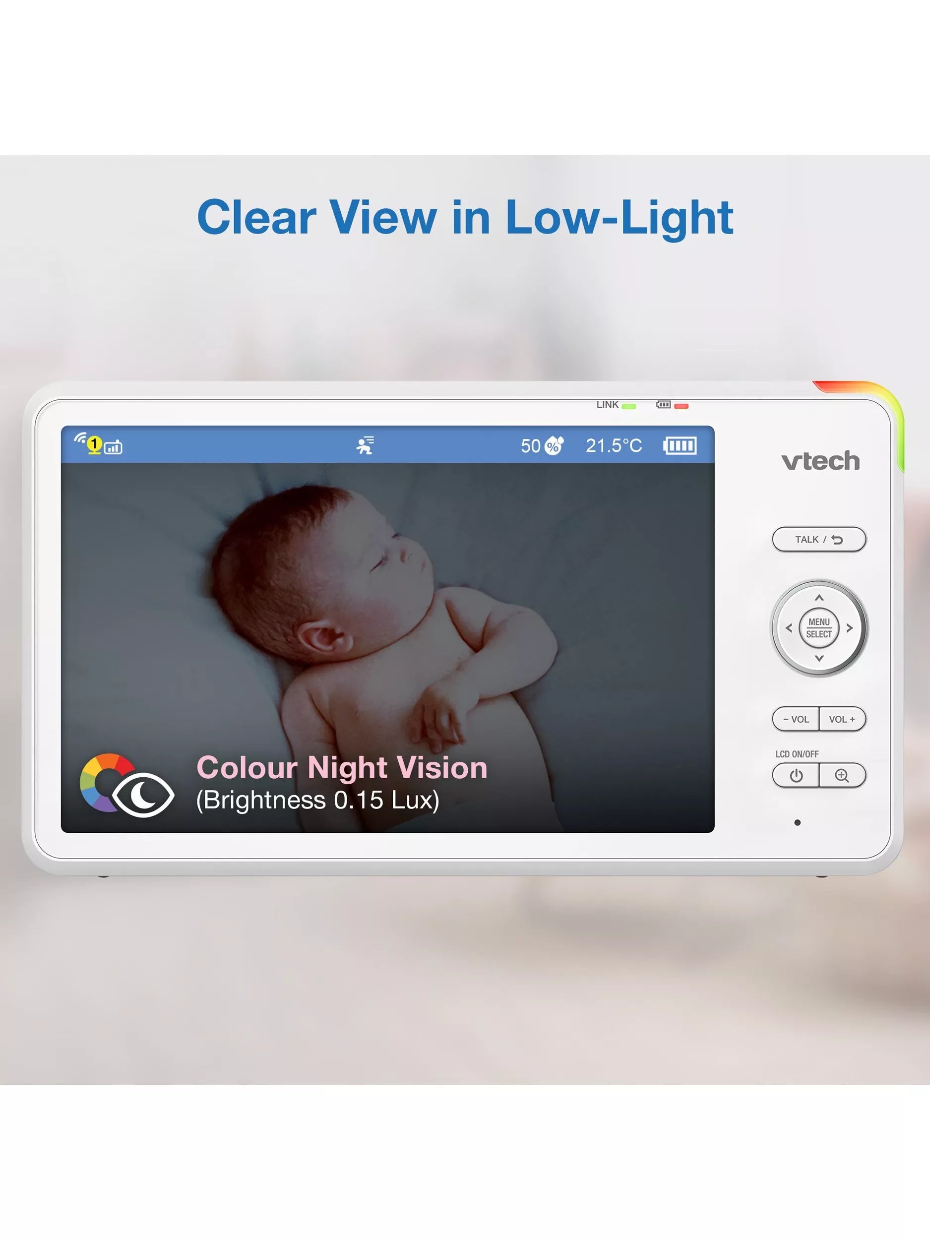 VTech 7 inch smart video baby monitor HD with night vision, UK version