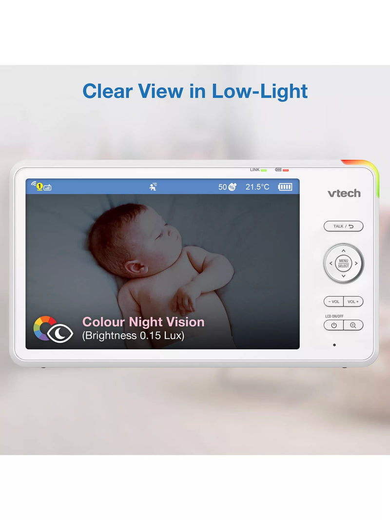 VTech 7 inch smart video baby monitor HD with night vision, UK version