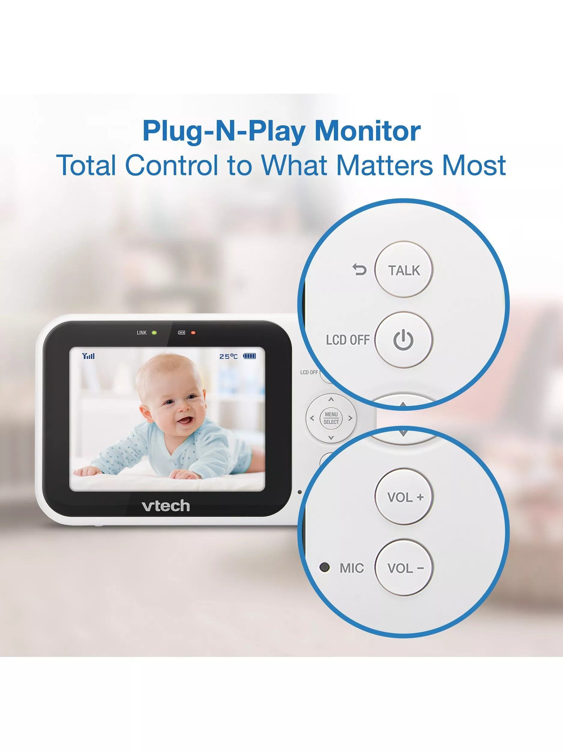 VTech VM4263 video baby monitor 3.5 inch (British brand)