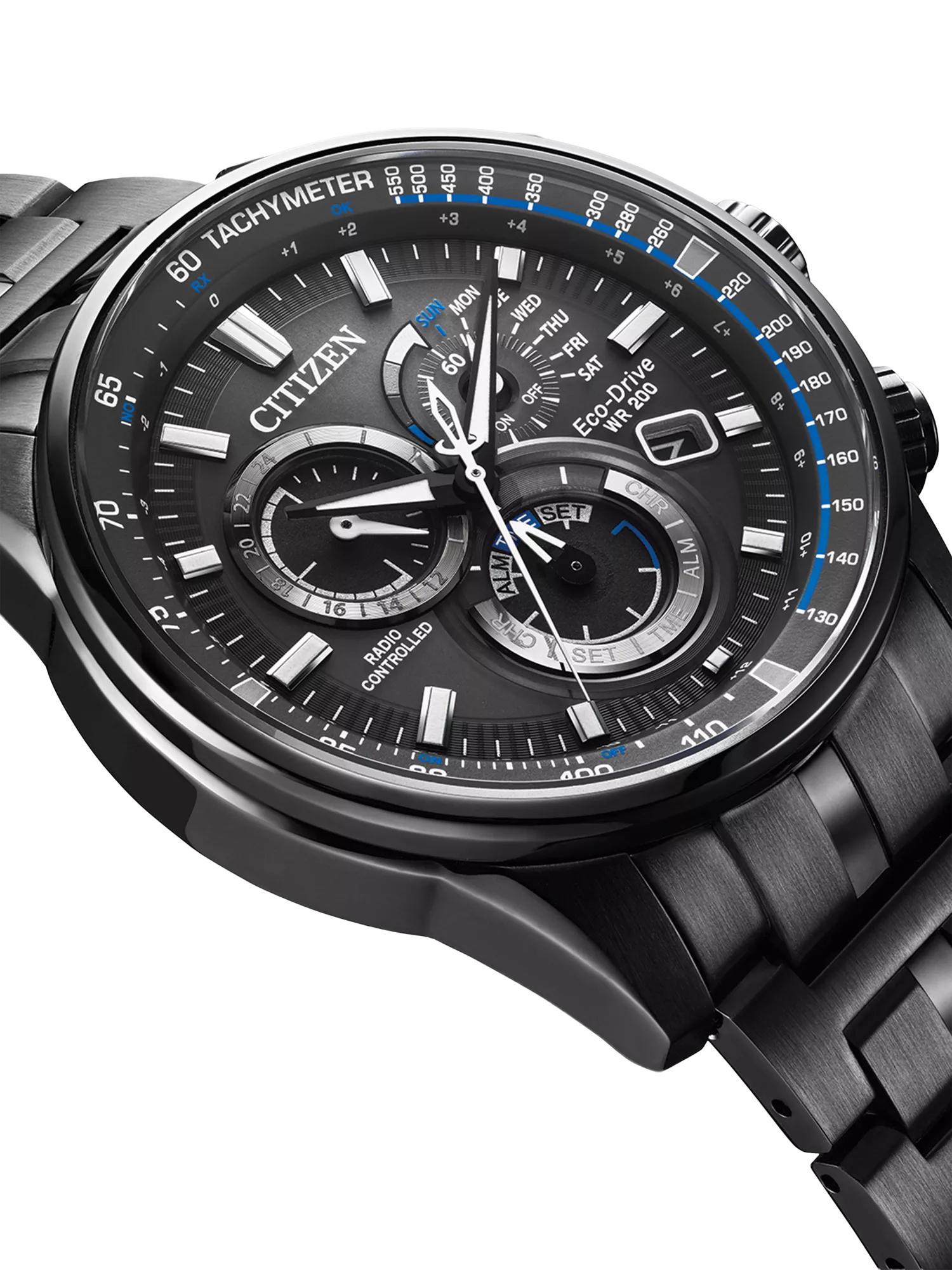 Citizen Chrono A.T men's watch black ion plated - British product