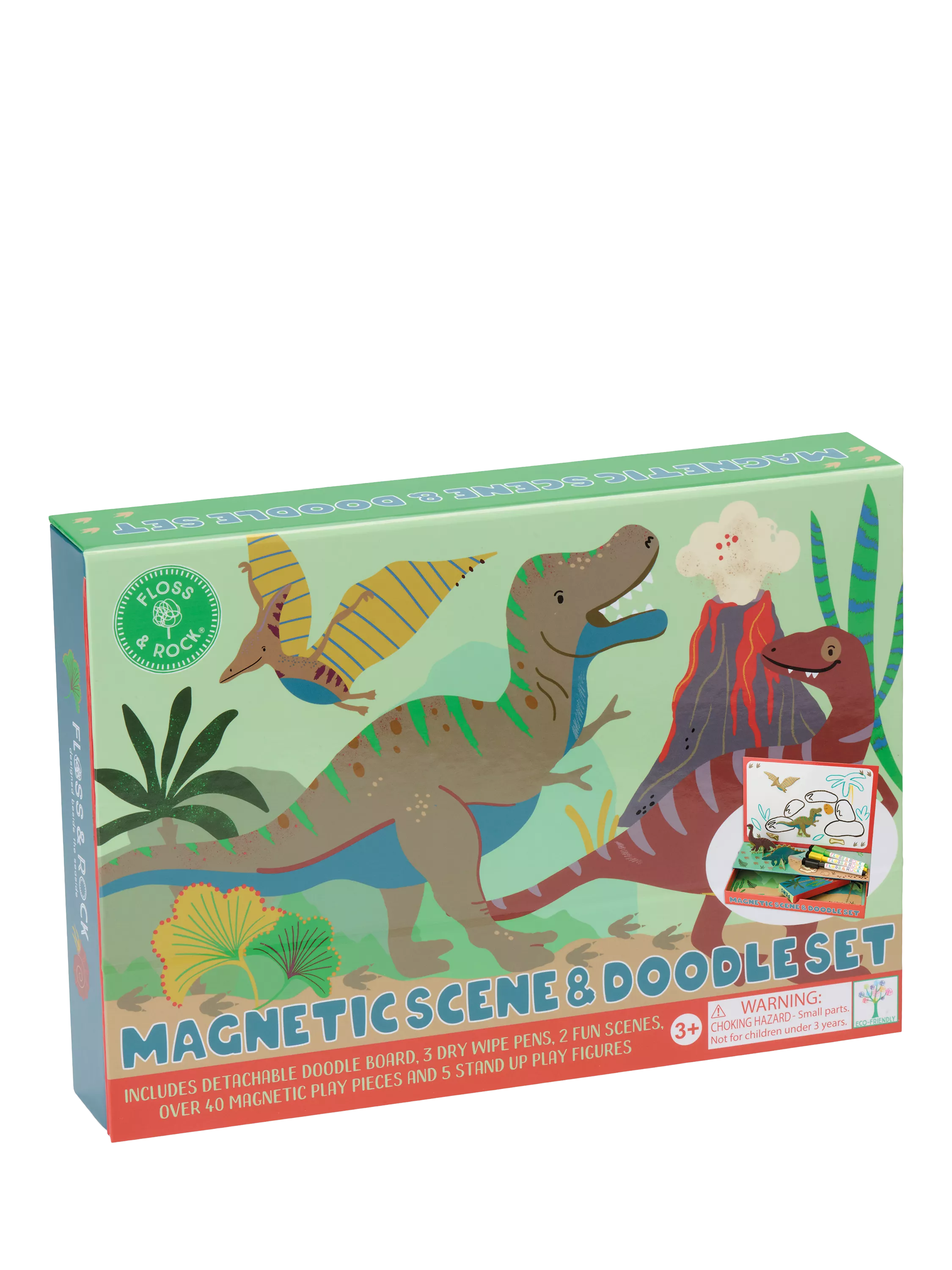 Floss & Rock Dino magnetic scene and doodle set - British product