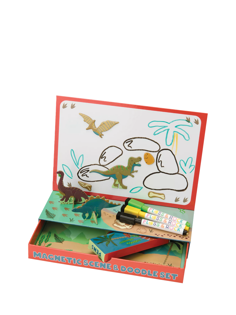 Floss & Rock Dino magnetic scene and doodle set - British product