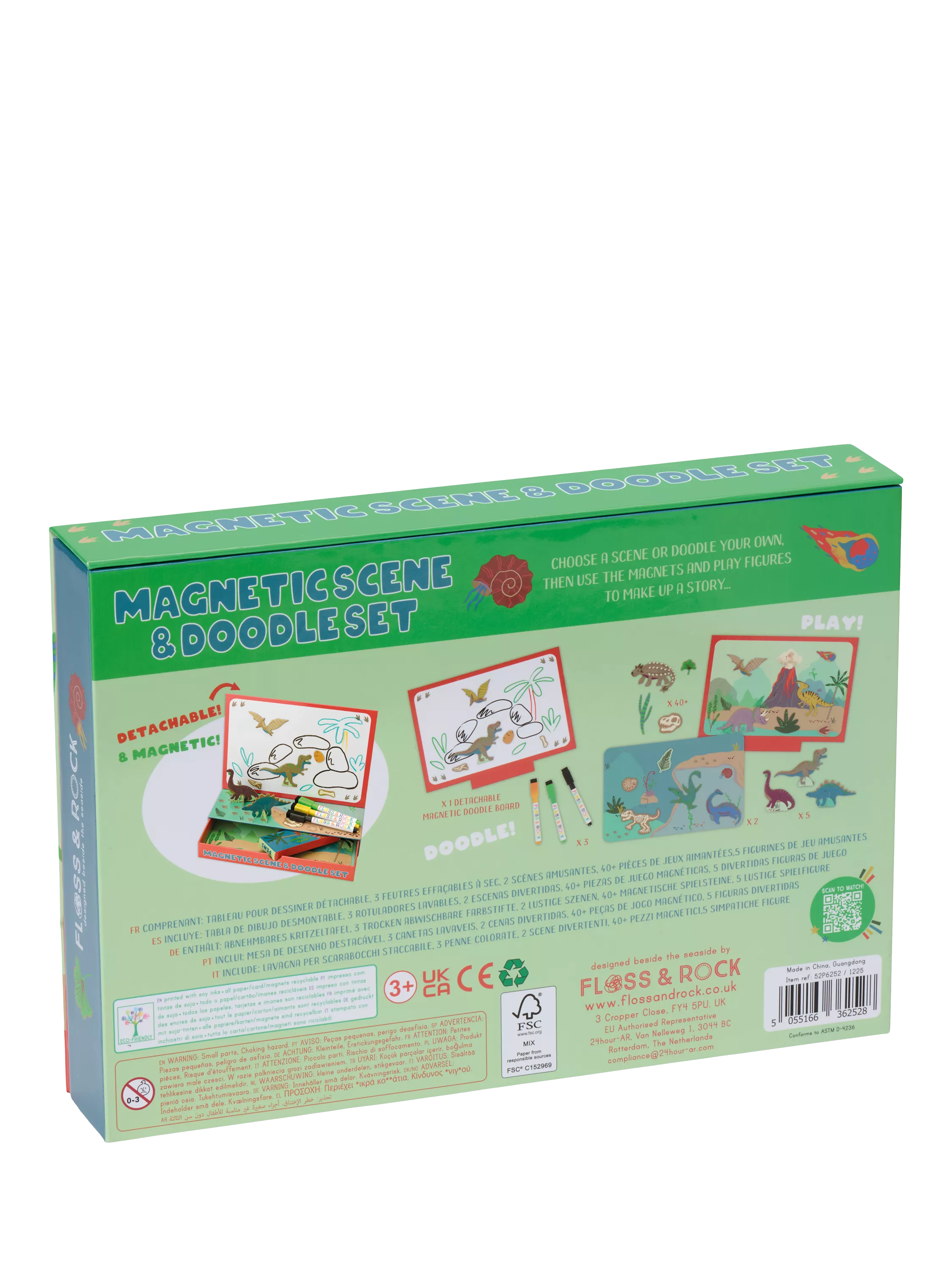 Floss & Rock Dino magnetic scene and doodle set - British product