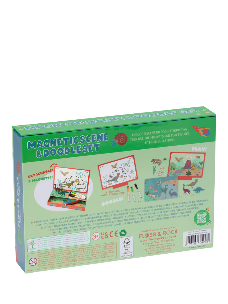 Floss & Rock Dino magnetic scene and doodle set - British product