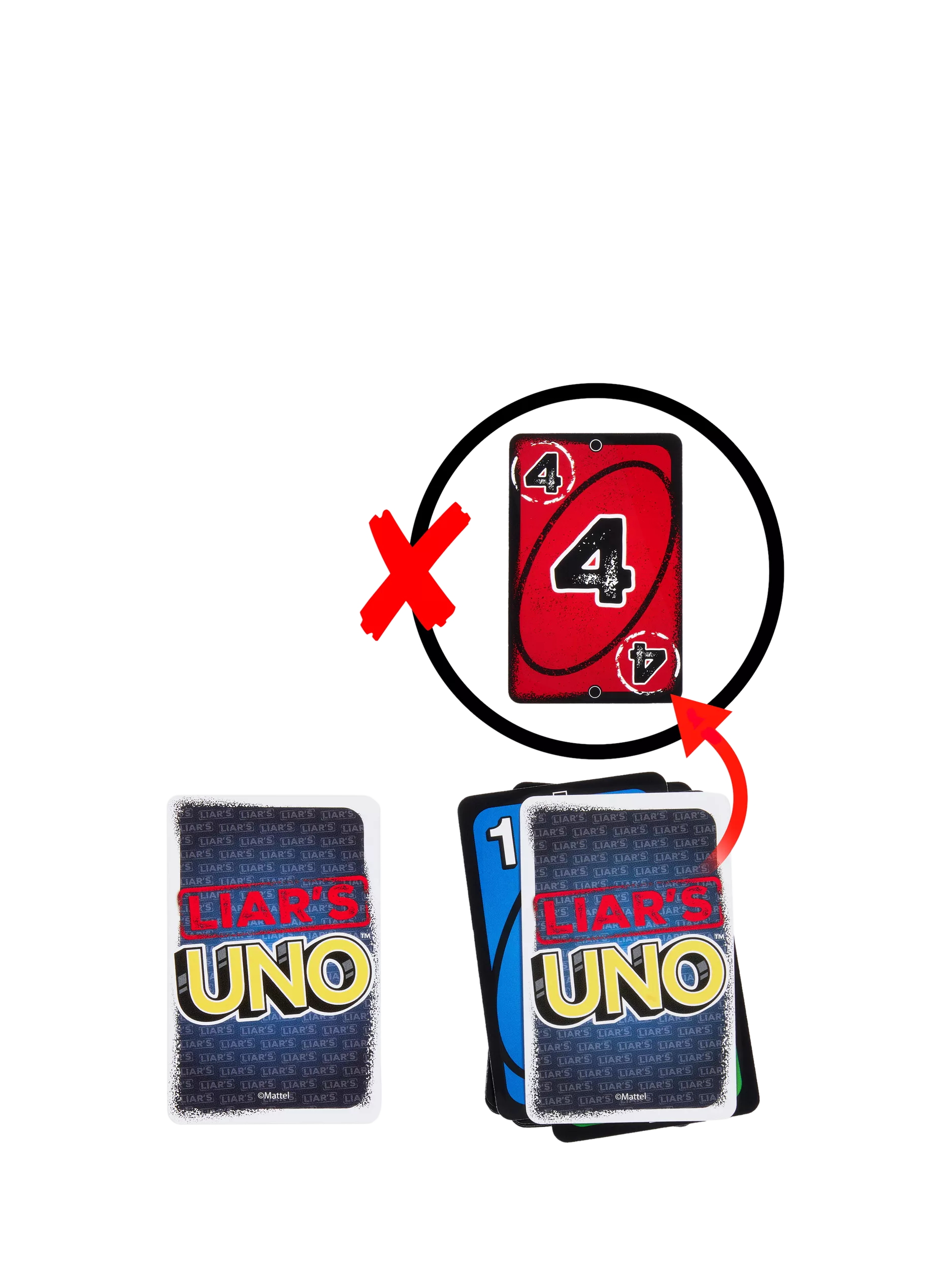Mattel UNO Liars card game for 2 players (British brand)