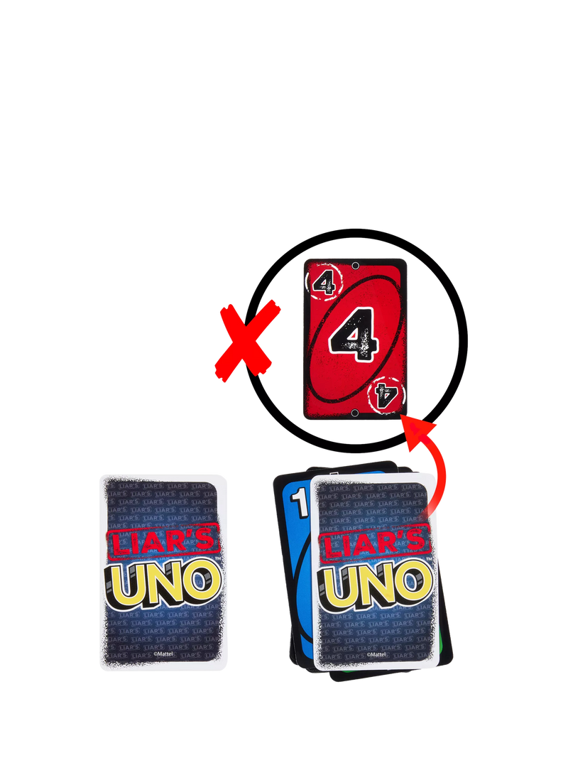 Mattel UNO Liars card game for 2 players (British brand)