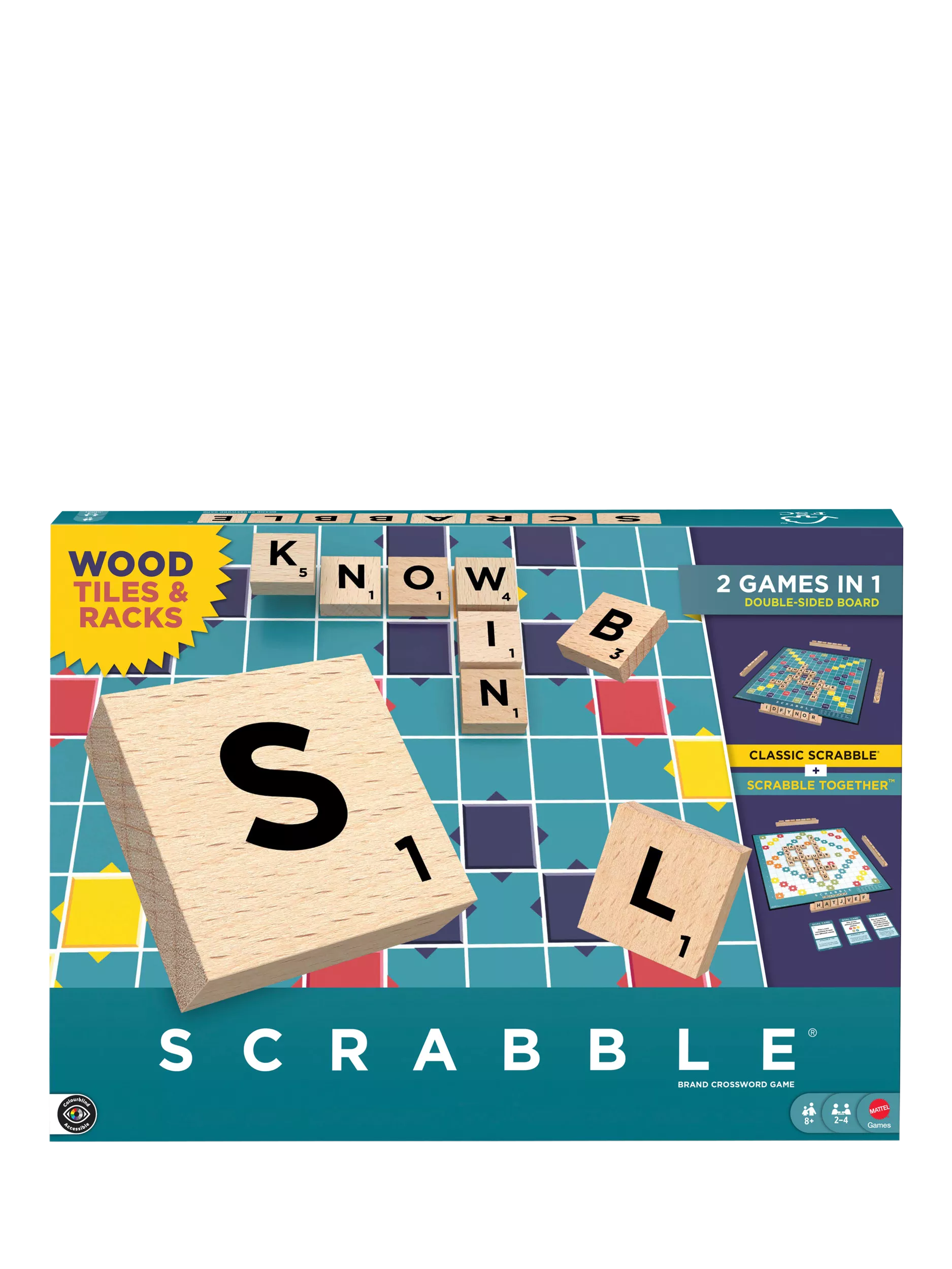 Mattel Scrabble 2-in-1 board game - British product