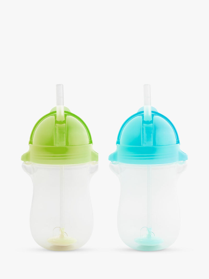Munchkin weighted straw trainer cup blue green pack of 2, imported from the UK