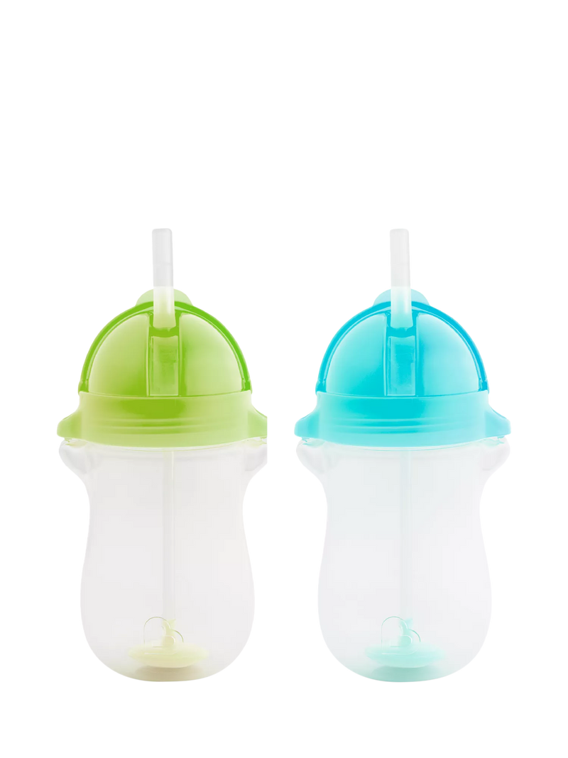Munchkin weighted straw trainer cup blue green pack of 2, imported from the UK