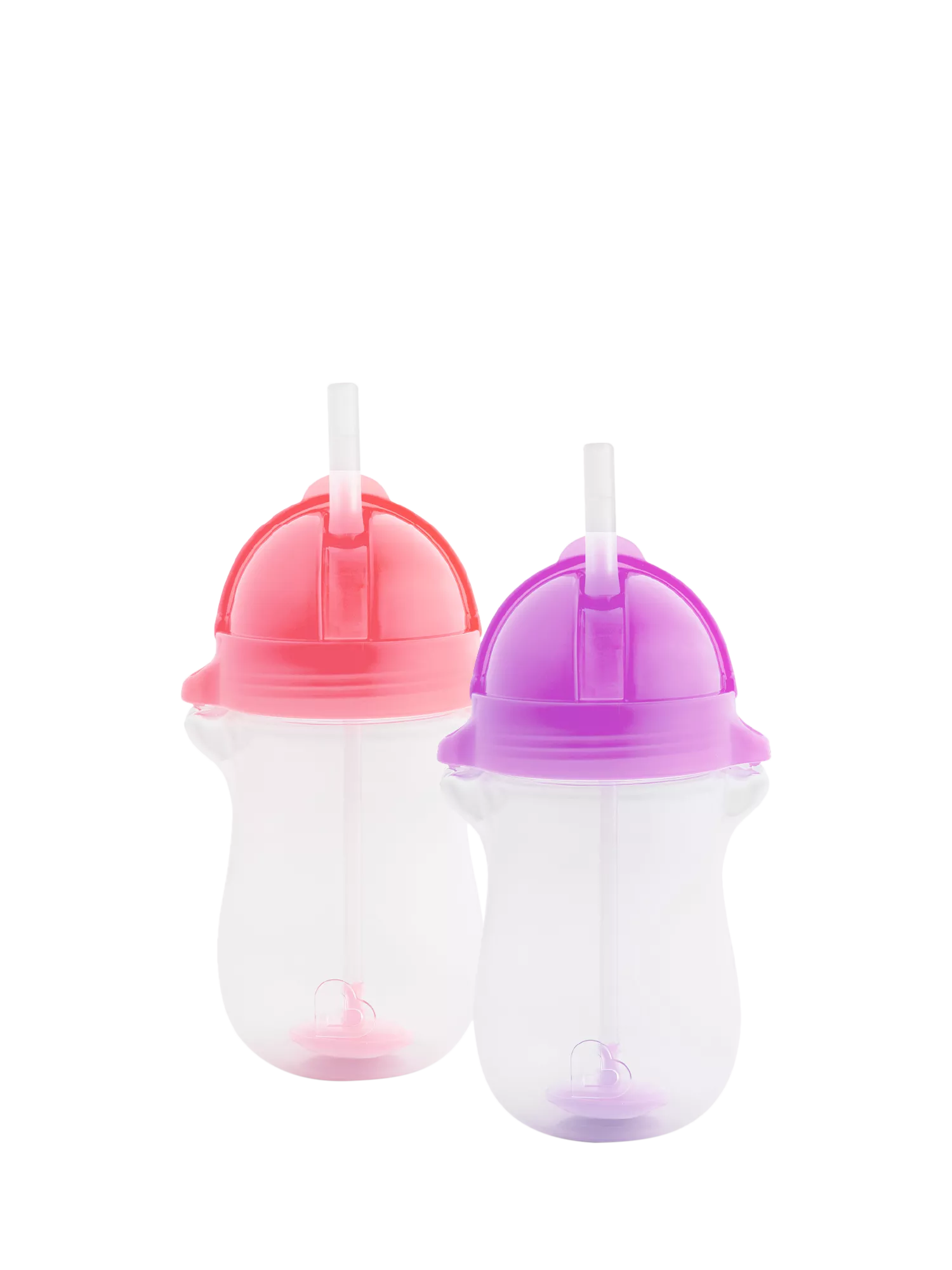 Munchkin weighted straw trainer cup pack of 2 pink purple 10oz (British brand)
