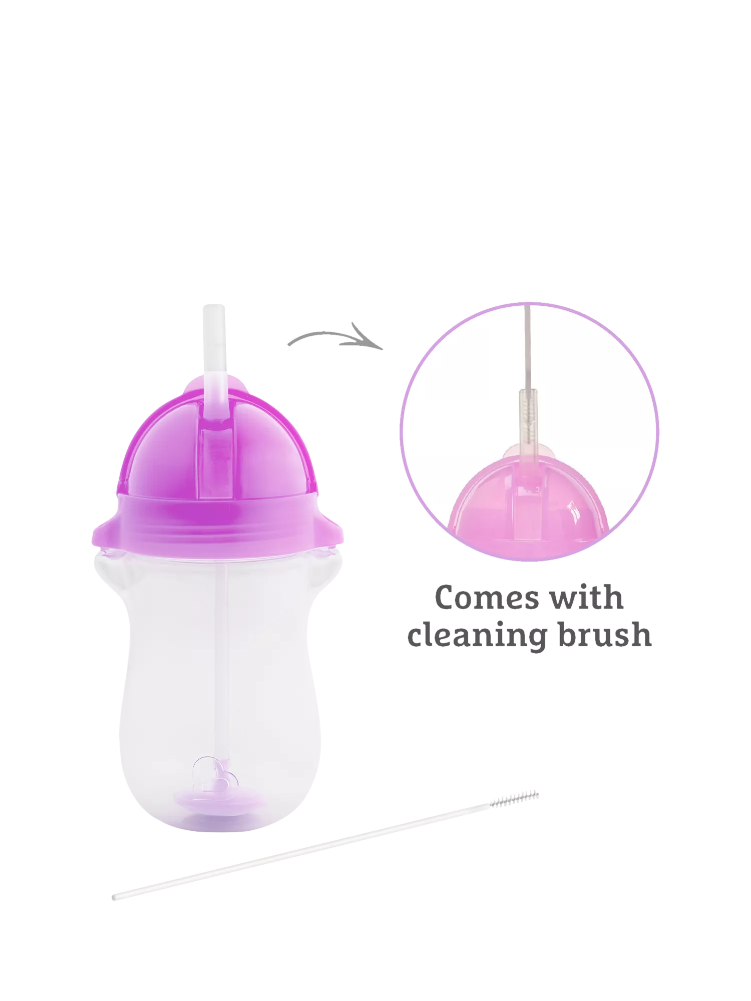 Munchkin weighted straw trainer cup pack of 2 pink purple 10oz (British brand)