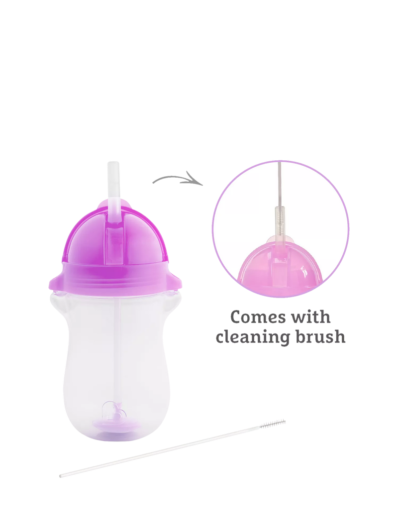 Munchkin weighted straw trainer cup pack of 2 pink purple 10oz (British brand)