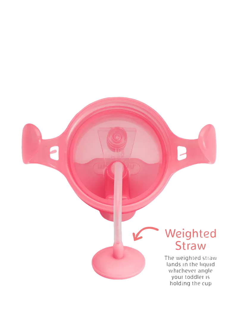 Munchkin weighted straw trainer cup pack of 2 pink purple 10oz (British brand)
