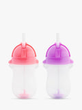 Munchkin weighted straw trainer cup pack of 2 pink purple 10oz (British brand)