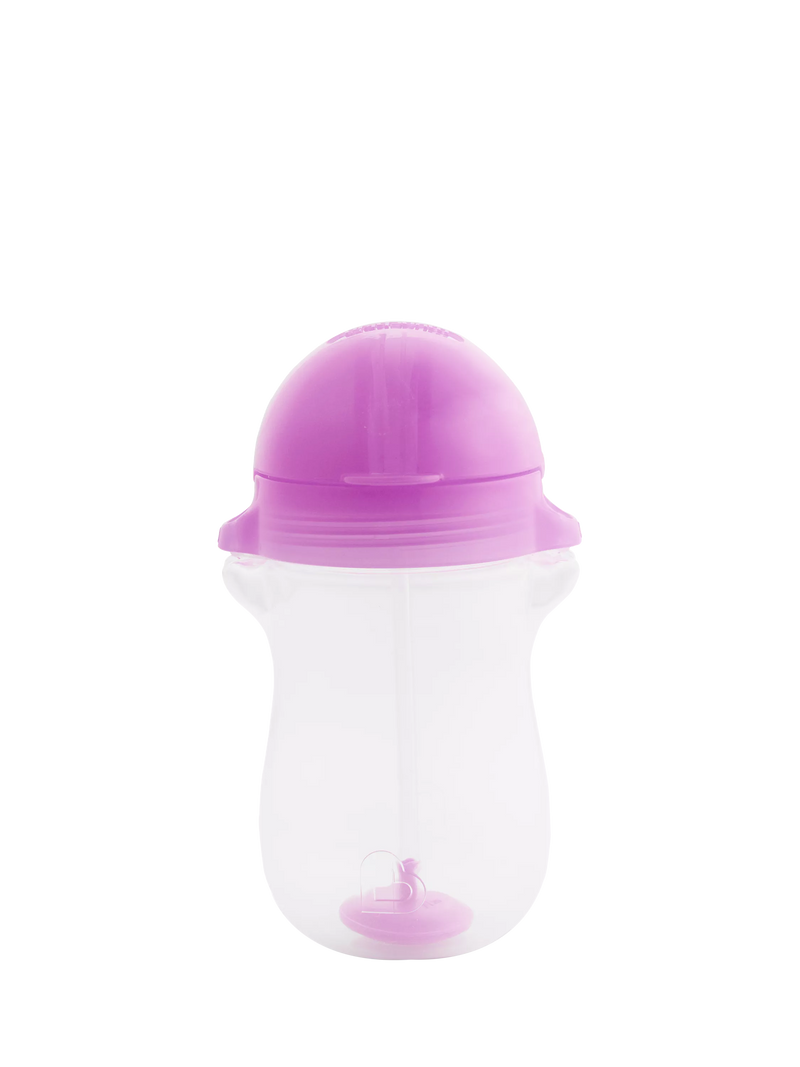 Munchkin weighted straw trainer cup pack of 2 pink purple 10oz (British brand)