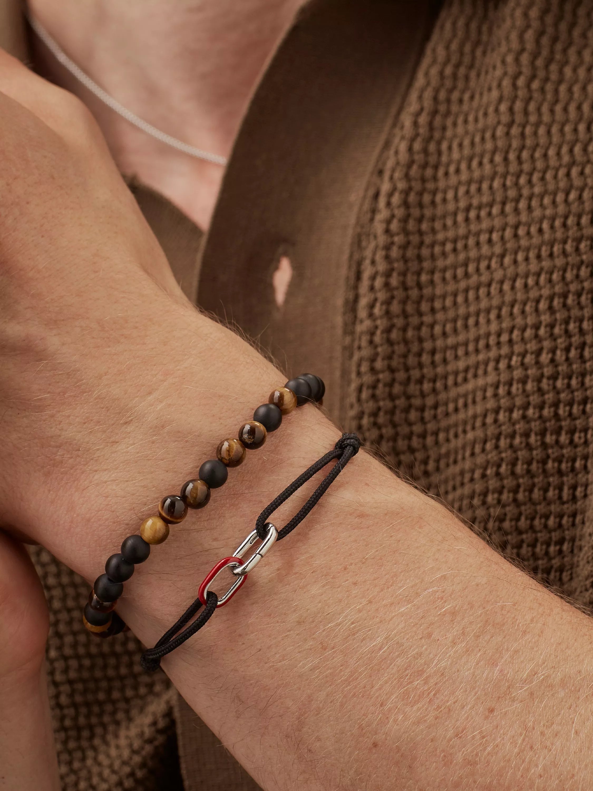 BARTLETT LONDON double link cord bracelet silver, UK version