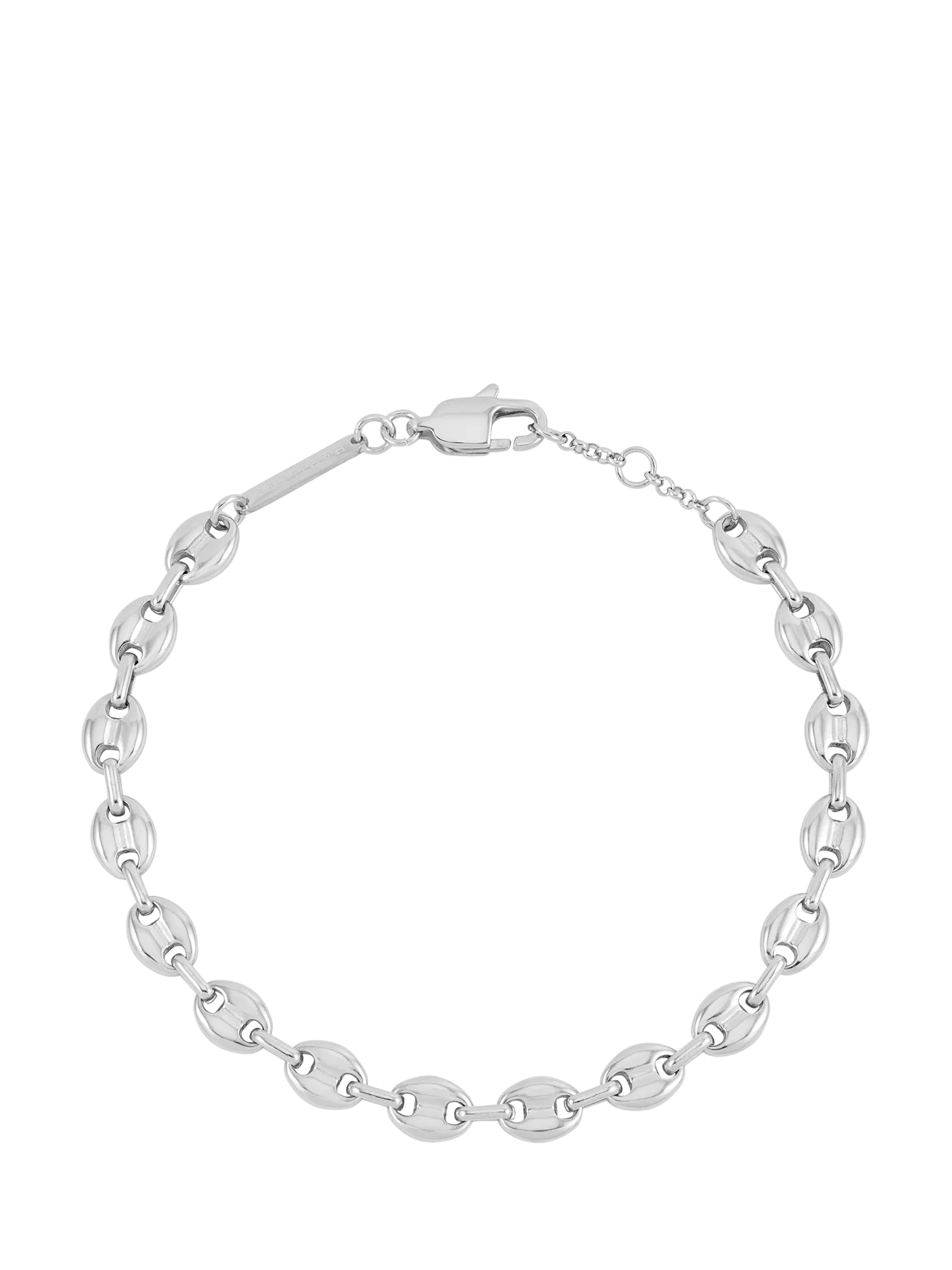 BARTLETT LONDON Mariner chain bracelet in silver tone 19cm, UK version