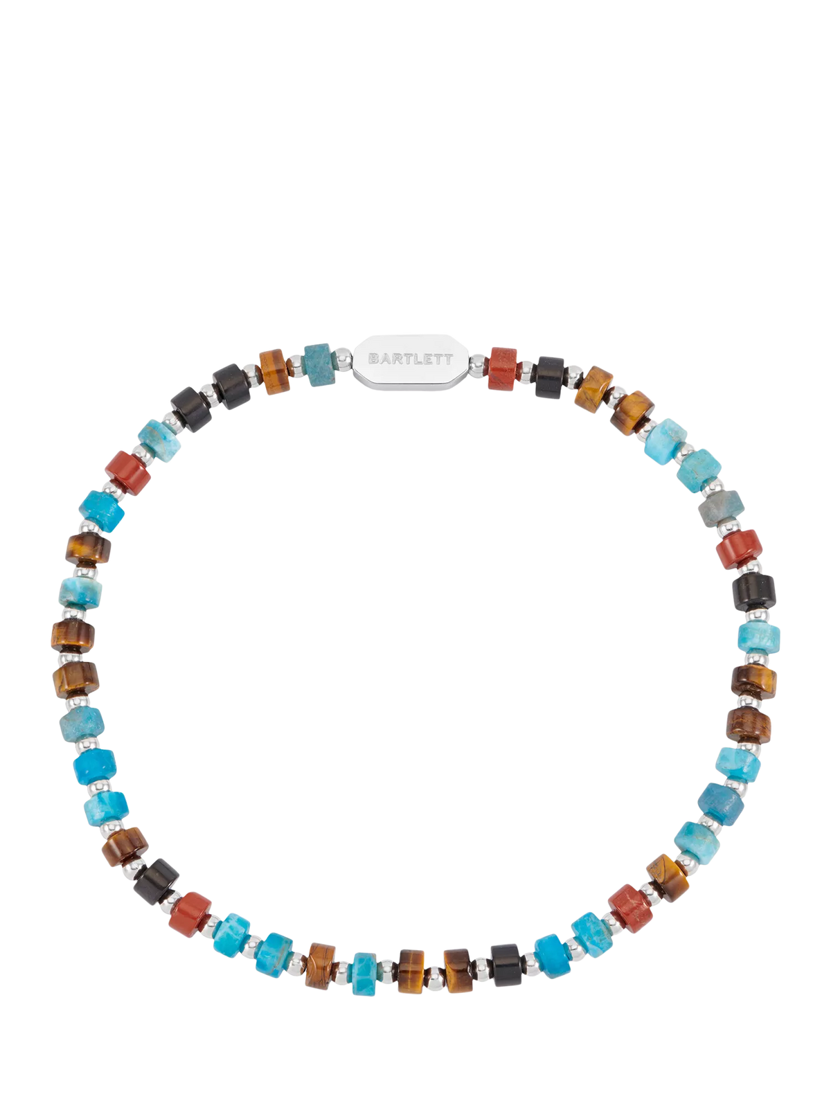 BARTLETT LONDON Gemstone Rondelle Stretch Bracelet Silver, imported from the UK