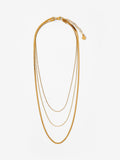 Mint Velvet triple chain layered gold necklace, UK version