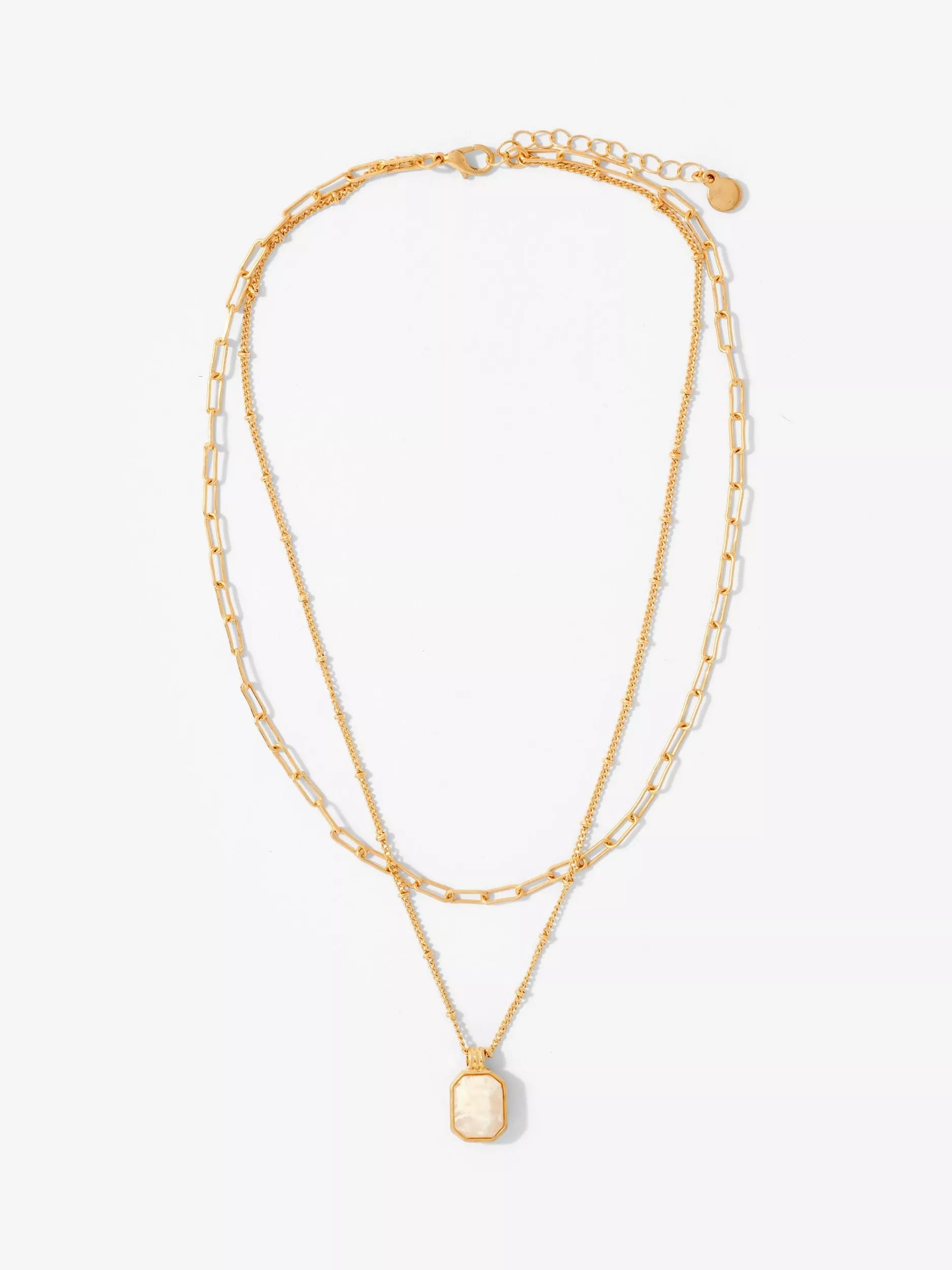 Mint Velvet Resin Pendant Layered Necklace Gold 42cm - British product