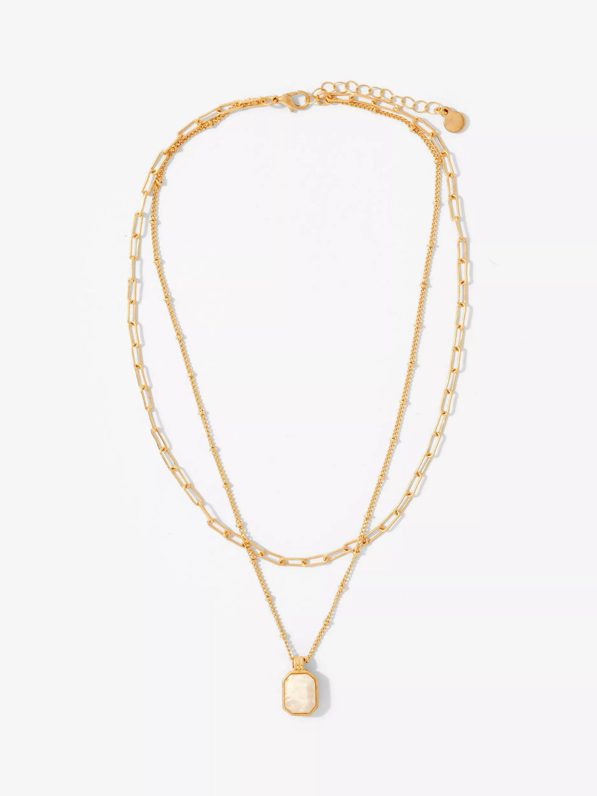 Mint Velvet Resin Pendant Layered Necklace Gold 42cm - British product