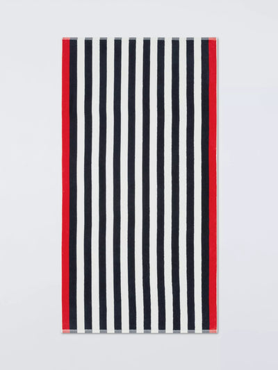 John Lewis John Lewis Stripe Velour Beach Towel 160 x 86cm- Buy online at McGrocer