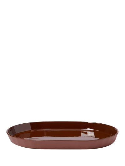 John Lewis The Conran Shop Shapes Oval Porcelain Platter, Cacao, 32cm- Buy online at McGrocer