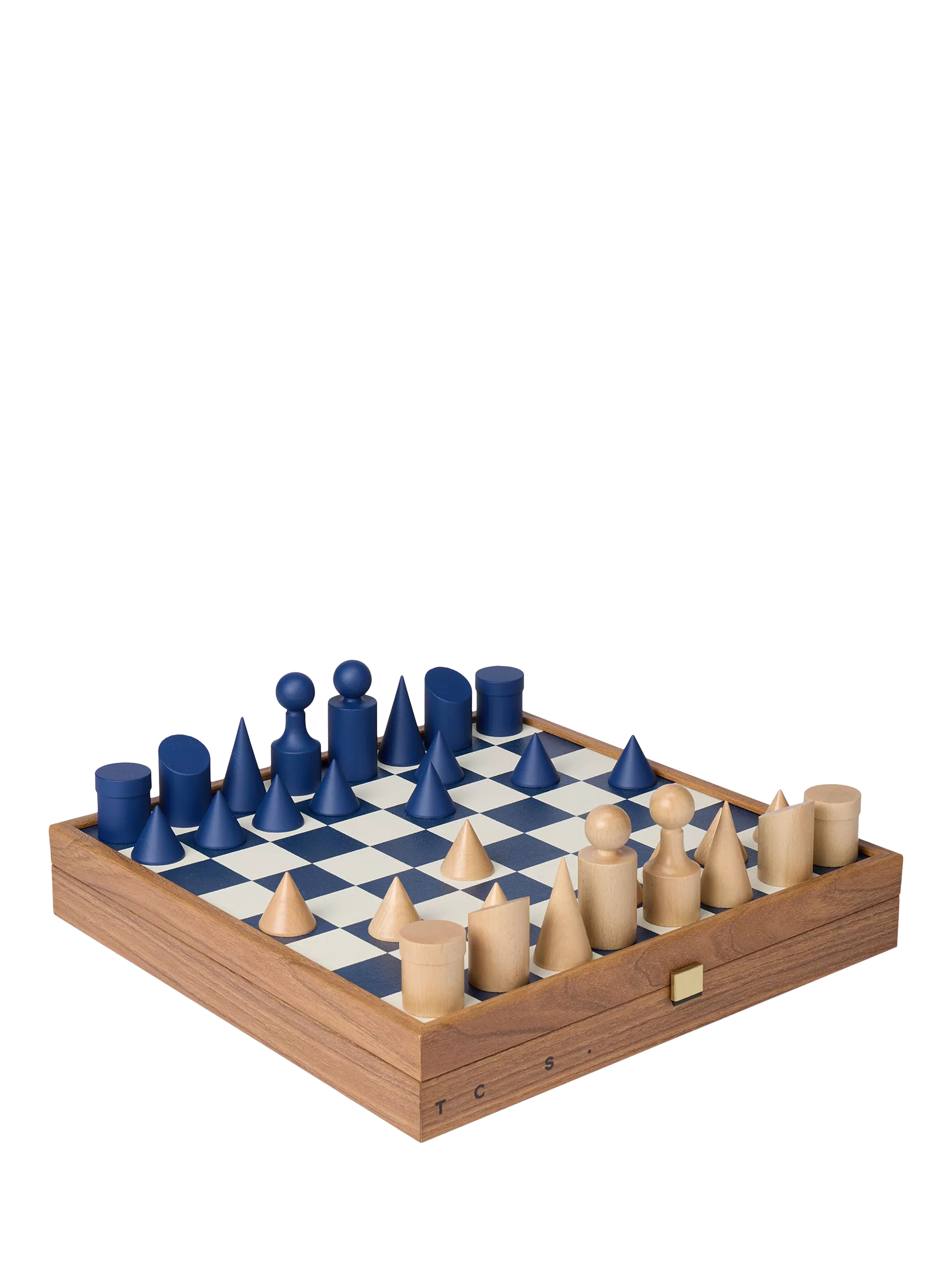 Conran Shop Milos navy wooden chess set, imported from the UK
